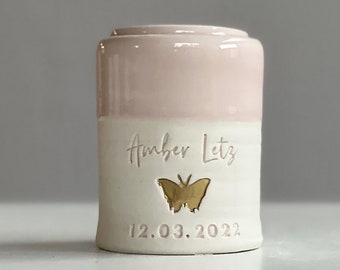 Custom urn with FLAT lid. modern simple urn for ashes. Infant urn or child urn By vitrifiedstudio