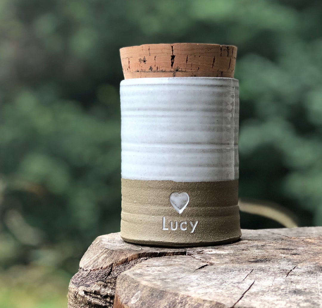 Urn for Ashes With Cork Lid. Personalized and Customized. Etsy