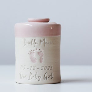 custom infant urn. baby girl urn.  Stillborn urn for ashes