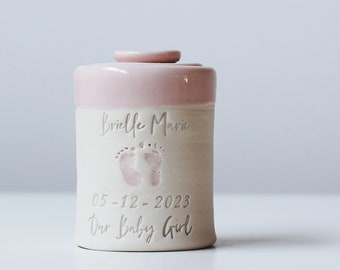 custom infant urn. baby girl urn.  Stillborn urn for ashes