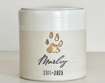 Personalized Pet Urn with paw print optional