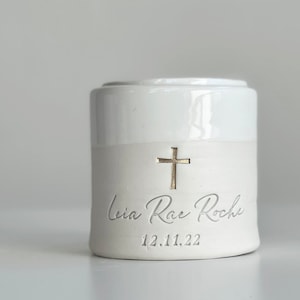 custom infant urn. FLAT lid. urn with custom name.  Custom baby urn. cursive name shown