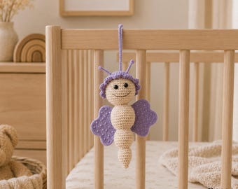 Patron PDF de hochet papillon au crochet | Tutoriel de jouet amigurumi pour bébé