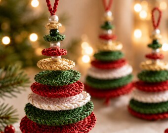 Modèle de girouette de Noël au crochet, ornement suspendu en spirale (PDF), décoration de Noël pour la maison