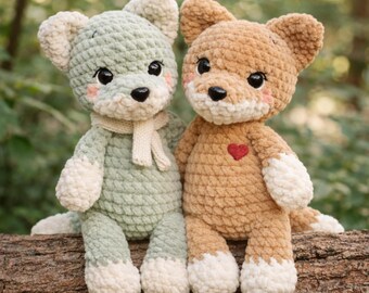Renard Amigurumi, motif PDF, duo de peluches, cadeau pour bébé, décoration de chambre d'enfant