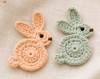Easter Bunny Crochet Appliqué Pattern PDF, Cute Rabbit Motif, Beginner Spring Crochet