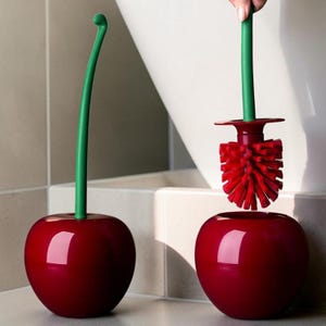 Toiletborstelhouder kersen, schattig badkamerdecor, kawaii toiletborstelset, leuk badkameraccessoire, esthetische woondecoratie, cadeau-idee