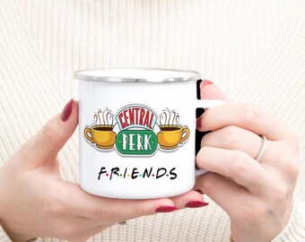 Personalized Name Mug, Custom Cafe Style Enamel Cup, Retro Coffee Mug, Gift for Friend, Custom Tea Cup, Vintage Style Mug