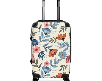 Floral Suitcase | Botanical Travel Luggage | Flower Carry-On Suitcase | Women's Travel Gift | Hard Shell Rolling Luggage | Cute Floral Trave