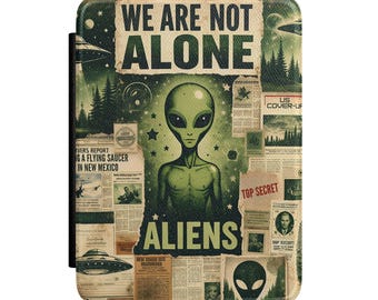 Nie jesteśmy sami Obcy Etui na Kindle Retro UFO SciFi E-czytnik Okładka książka rozmowa
