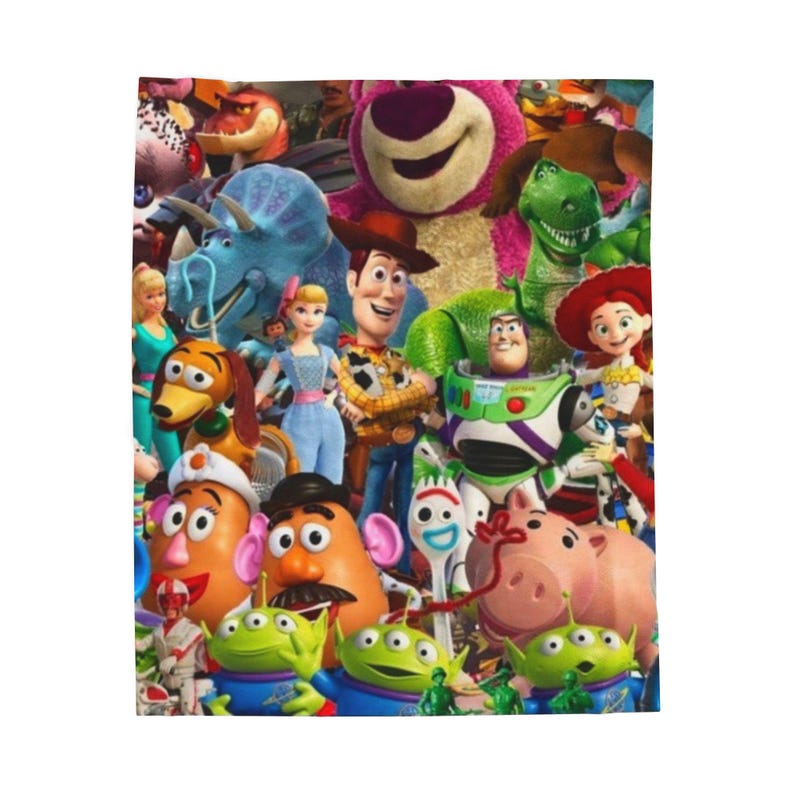 Toy Story Plush Blanket, Buzz and Woody Blanket, Kids Throw Blanket, Cartoon Character Bedding, Birthday Gift for Kids zdjęcie 2