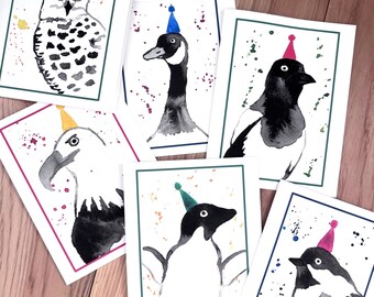 Party Animal Bird Greeting Cards with Envelopes