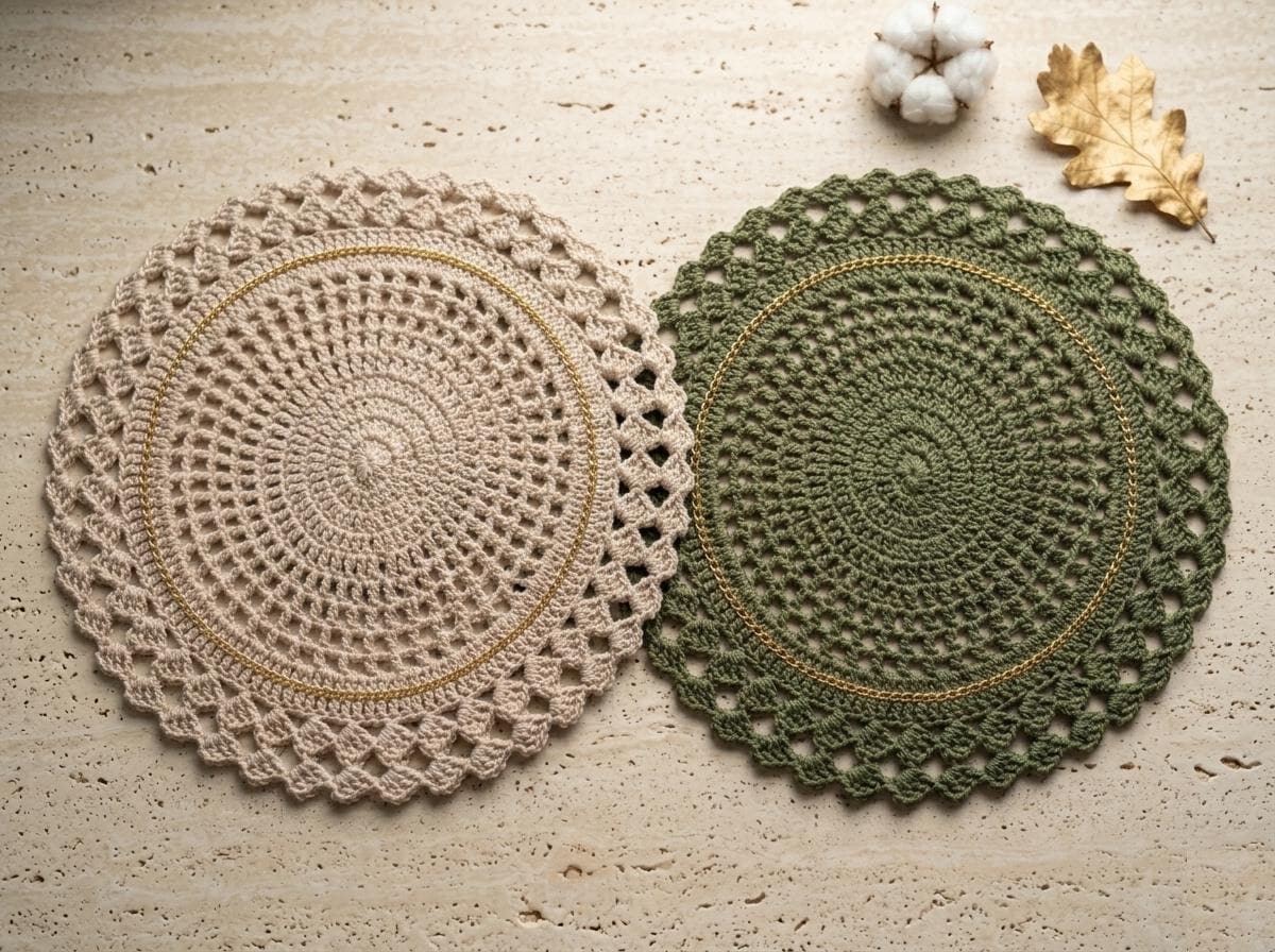 37 Spiderweb Crochet Patterns: 39 Ways to Make Webby Stitch Work for Halloween, Gothic... 11 Crochet Placemat Round Spiderweb Table Mat