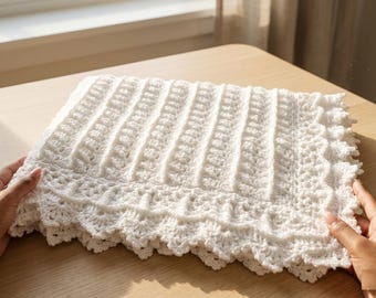 3D Shell Stitch Crochet Baby Blanket Pattern | Textured Heirloom Nursery Afghan Guide (PDF)