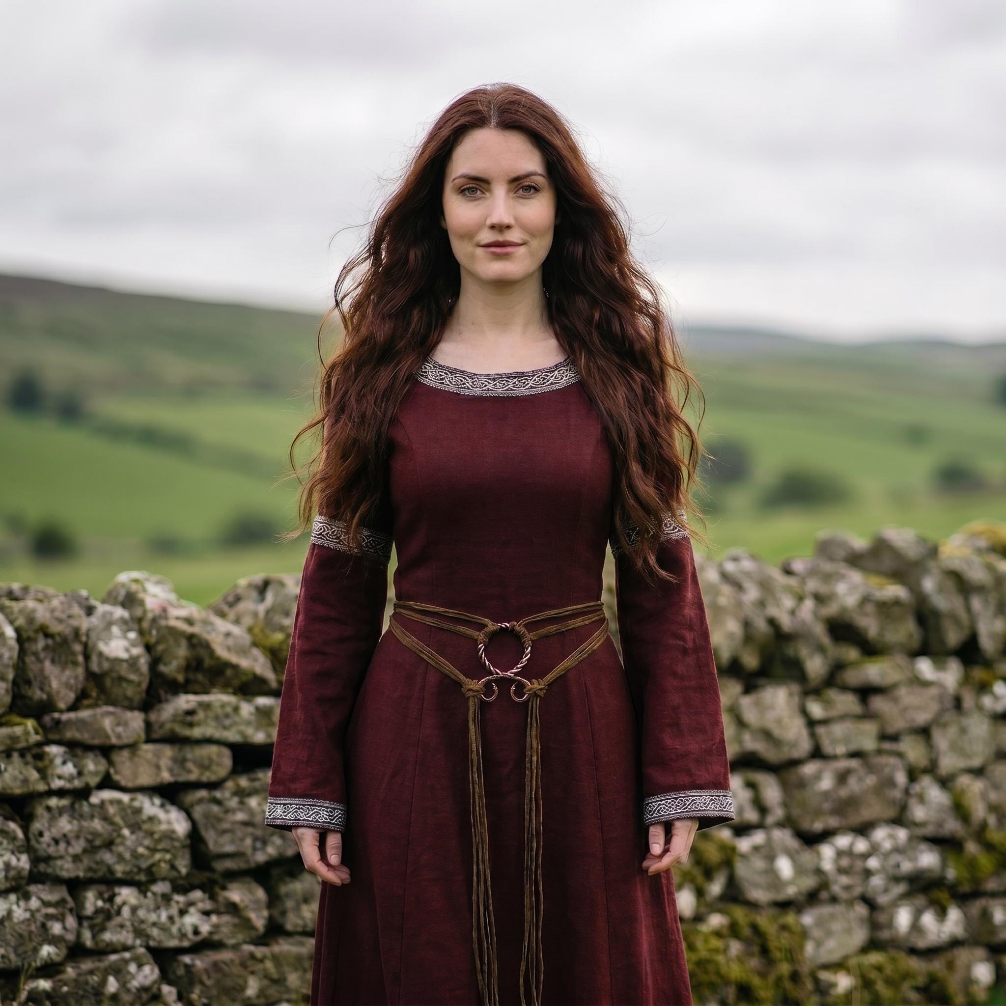 Abito Medievale Lungo Da Donna, Maniche Lunghe, Per Cosplay E Feste, Vestibilità Irregolare, Tessuto Misto, Lavaggio A Freddo, Ideale Per Eventi E Uso Quotidiano - 4
