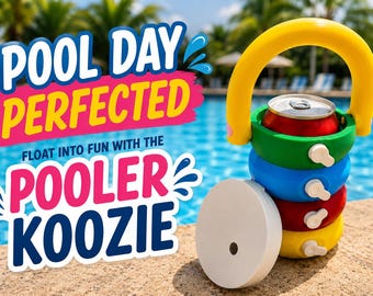 Pool Float Drink Holder | Custom Color Can Cooler | Summer Pool Koozie | Beach and Boat Beverage Holder | 12 oz Can Insulator Gift