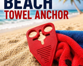 Juego de 4 soportes para toallas de playa / Sujetato resistente al viento / Clips grandes para toallas de playa / Artículos esenciales para la playa
