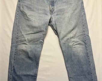 Vintage 90er Jahre Levi's Blank Tag 505 Herren Jeans Hellblau Gerade Passform Canada Made