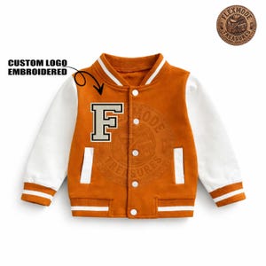 Chaqueta universitaria infantil personalizada - Parches bordados personalizados - Chaqueta universitaria infantil unisex de lana - Chaquetas personalizadas hechas a mano para niños - Regalo ideal para niños