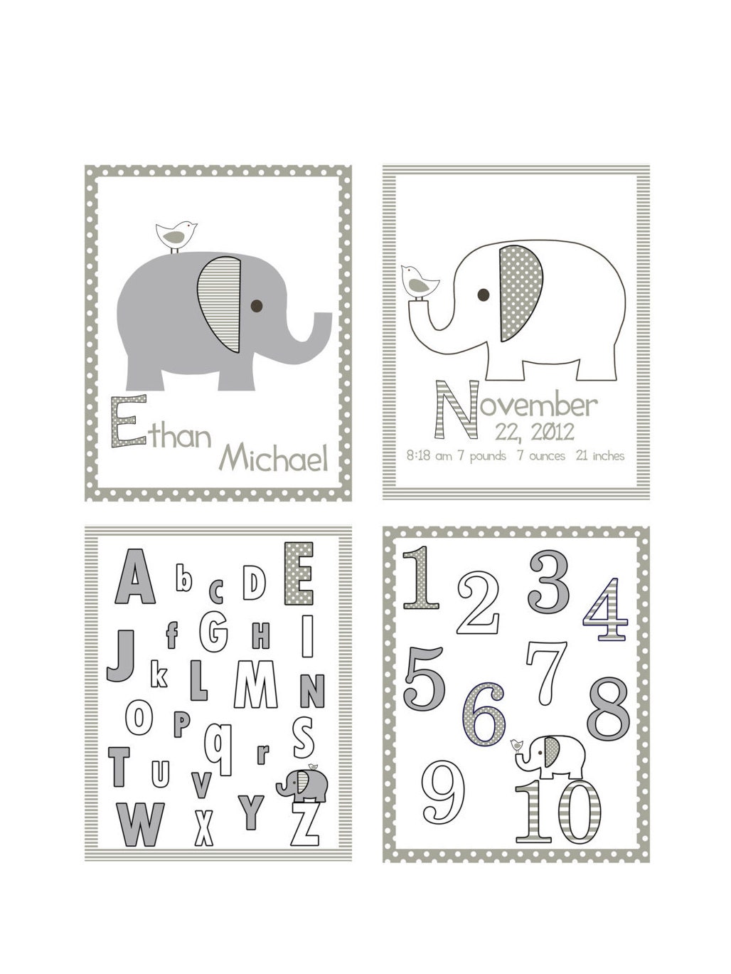 Elephant Wall Art Nursery Decor Elephant Prints Etsy