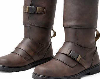 Handmade Cal Kestis Inspired Jedi Boots - Star Wars Costume Accessories - Elite Leather Cosplay Boots