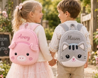 Custom Name Embroidered Toddler Backpack,Cute Animal Bag for Kids,Personalized School Gift,Birthday Gift,Kindergarten,First Day Backpack