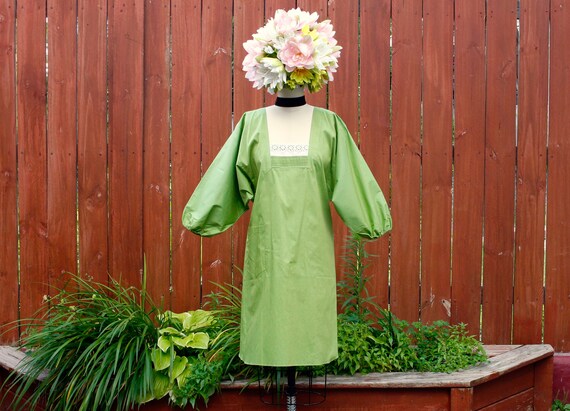 Vintage 1970s Green Artist's Smock - Balloon Sleev