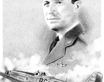 ¡Impresión de Chuck Yeager hecha por mí! El tamaño máximo para la impresión es de 11x17 pulgadas.