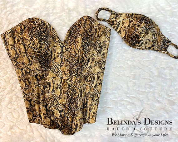 Anaconda Haute Couture Corset Club Fashion Top Reptile Print