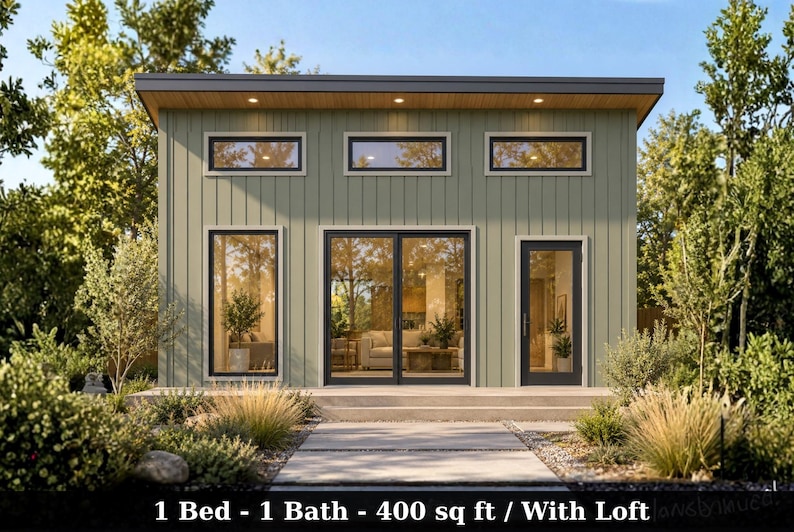Off Grid Cabin Plans With Loft, 19x15 Tiny House Plans, Modern Small ...