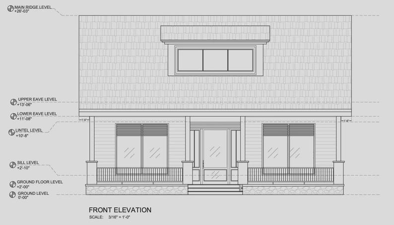 Ensemble de plans de maison de style cottage : plan d’une maison de 140 m² avec 3 chambres + plan d’une mini-maison, plan d’un chalet indépendant d’une chambre (PDF) image 11
