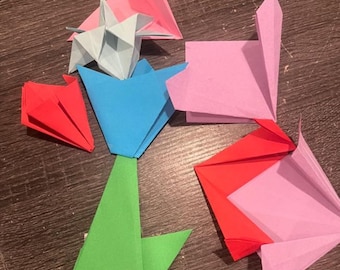 Flower Origami Craft Kit for Kids Ages 6–12 | 150-Piece Paper Folding Set with Multicolor Papers, Stems | Screen-Free Creative Activity Gift