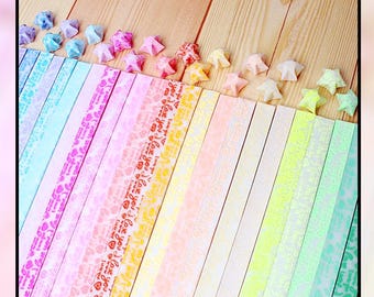 Glow in the Dark Origami Star Paper Set – 600 Lucky Star Folding Strips in 20 Luminous Colors, DIY Paper Stars for Kids, Adults.