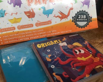 Origami Paper Kit for Kids Ages 4–12 | 238 Sheets Double-Sided Folding Paper with 54 Patterns & Guide Book | DIY Paper Craft Gift Set.