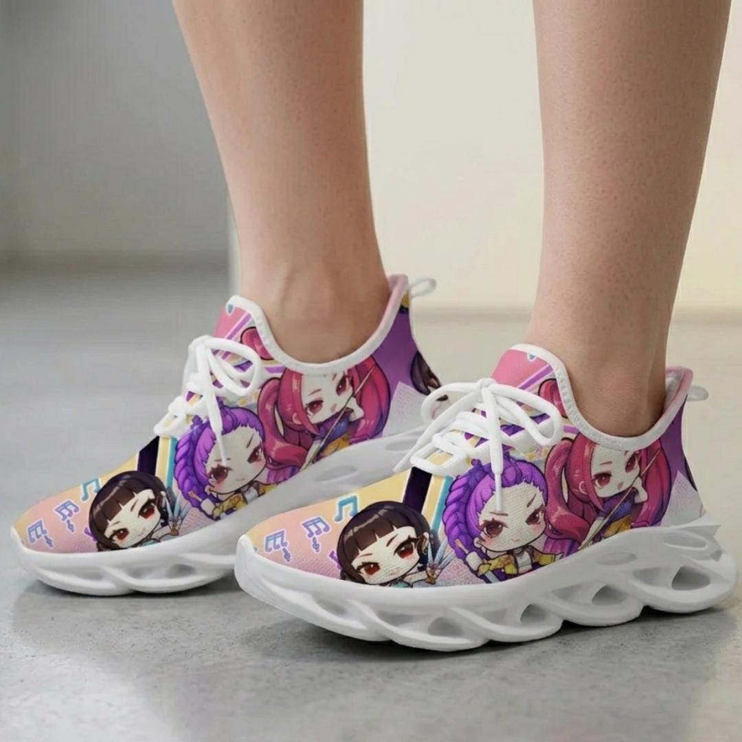Discover KPop Demon Hunters Kids Shoes, Super Girls Graphic Sneakers, KPop Fan Footwear, KPop Fan Shoes, Rumi Zoey Sheos