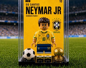 Neymar World cup Brazil Minifigure Bundle Football Figure Custom Soccer Collectible Display Fan Gift Decor Superstar Icon Samba Style