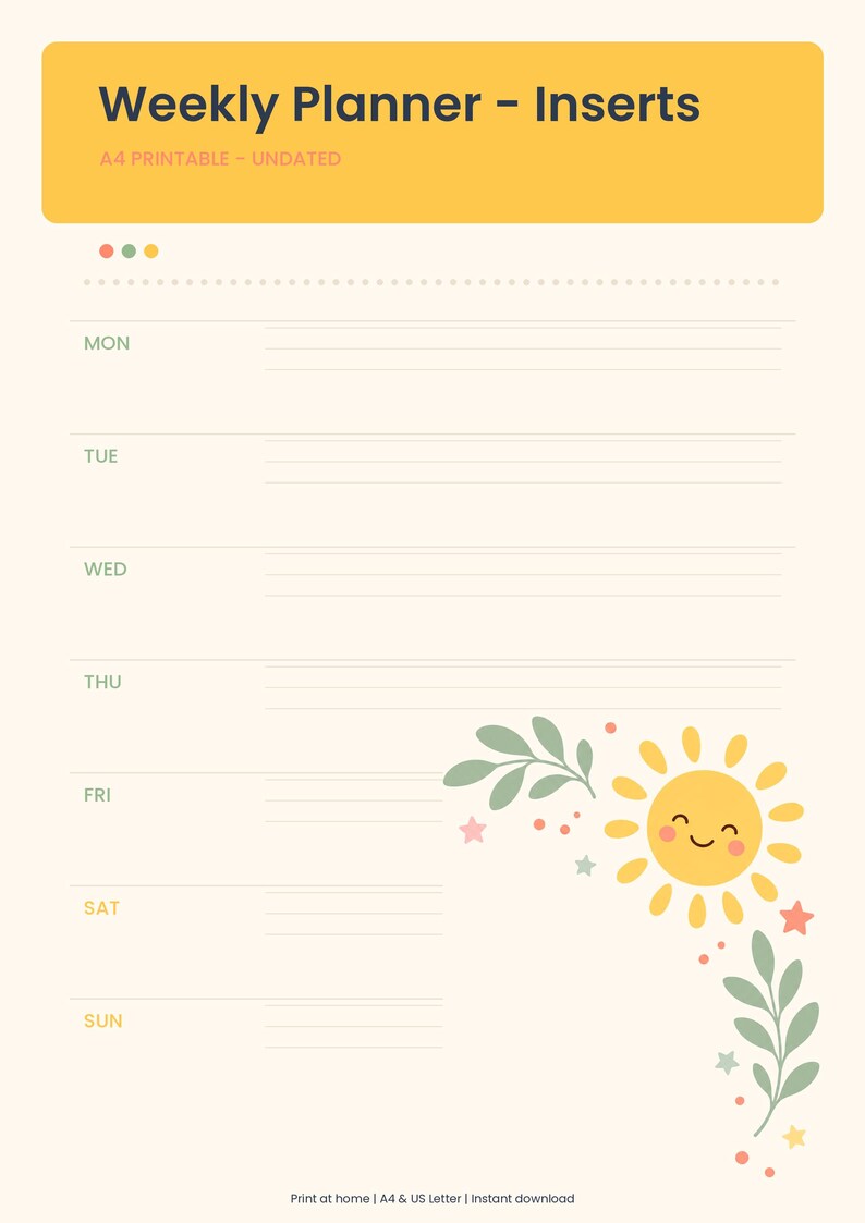Weekly Planner - Inserts image 1