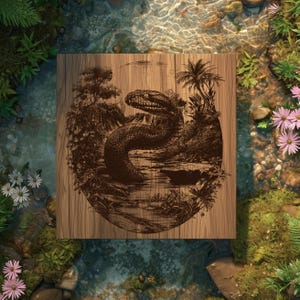 Serpente della giungla SVG / Design PNG per tagliere di salumi e animali selvatici / Regalo a tema foresta pluviale tropicale / File per laser e CNC