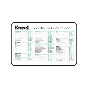 Excel Shortcuts Cheat Sheet Desk Mat | Keyboard Shortcut Reference for Productivity