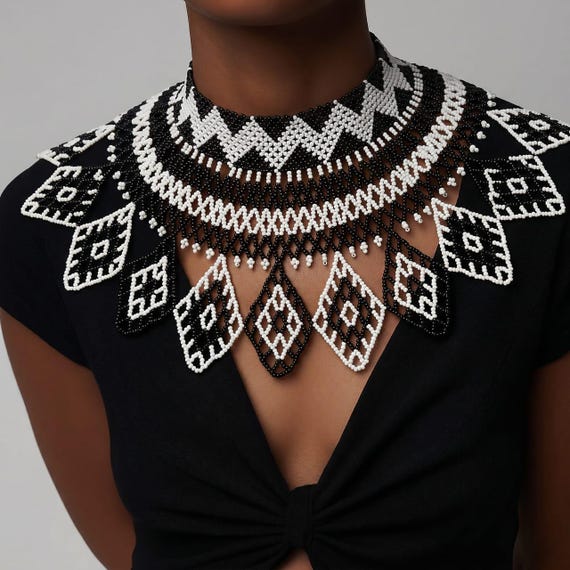 African Maasai Beaded Necklace.