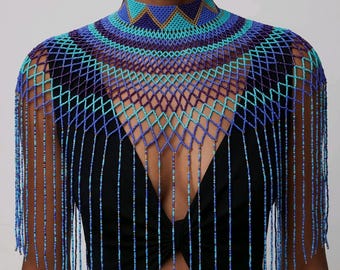 Maasai Beaded Necklace: Multicolor African Wedding Jewelry, Seed Beads