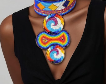 African Maasai Beaded Necklace.