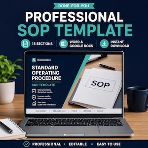Editable SOP Template, Standard Operating Procedure for Word & Google Docs