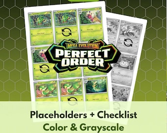 Mega Evolution: Perfect Order  Base Set Printable Complete Set Binder Placeholders + Checklist (Digital Download)