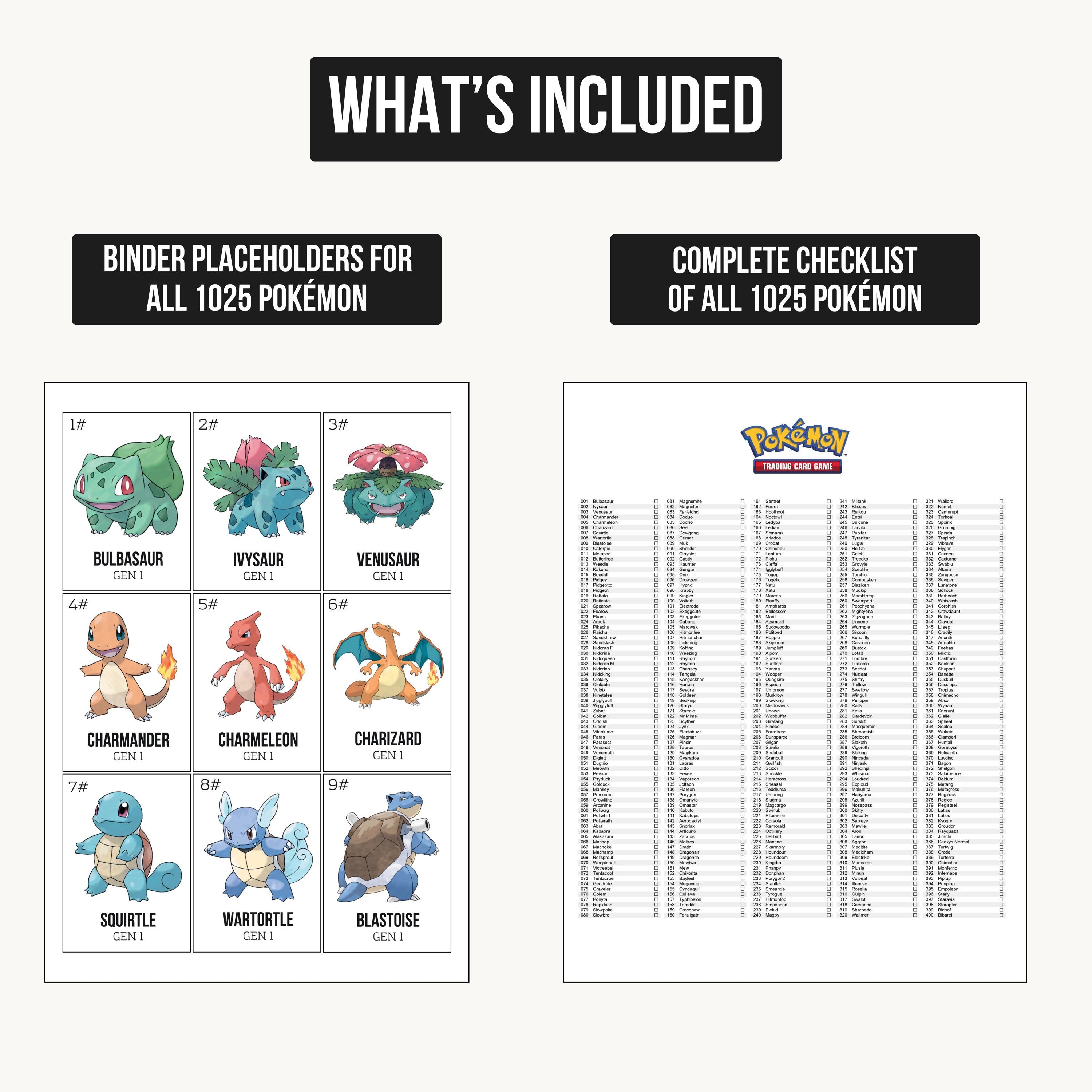 Pokémon National Pokédex 1-1025: Printable Binder Pages
