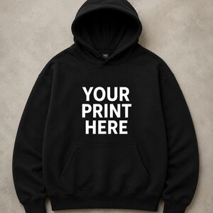 Custom Hoodie Personalized Sweatshirt, Your Design Printed Front or Back, Fully Made-to-Order Unisex Pullover Streetwear Gift