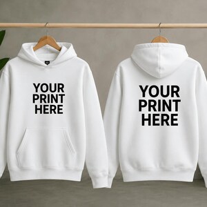 Custom Hoodie Personalized Sweatshirt, Your Design Printed on Front or Back, Custom Pullover Hoodie, Personalized Gift, Unisex Streetwear