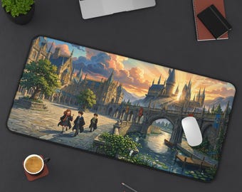 Harry Potter Inspired | Hogwarts Legacy Mouse Pad |Wizarding School Anime | Large Gaming Mat | Magical Academy Decor | Wizardry Landscape