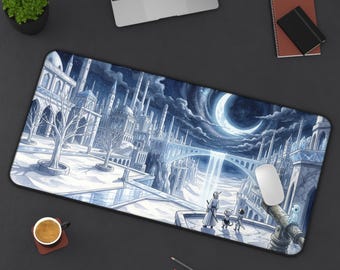 Alfombrilla de ratón inspirada en Bleach / Hueco Mundo / Arte estilo Ghilbi / Arte de la Sociedad de Almas / Alfombrilla de juego grande / Decoración celestial / Estética de fantasía oscura