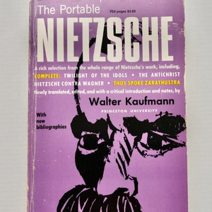 The Portable Nietzsche Walter Kaufmann 1971 vintage paperback book Viking Portable Library German philosophy nihilism Seymour Chwast cover